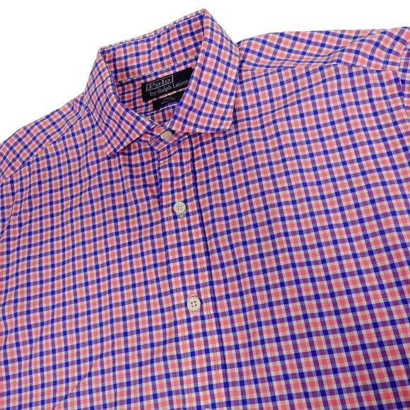 Ralph Lauren Estate Classic Mens Plaid Button Up Long Sleeve Shirt Large 16.5 - Picture 1 of 6